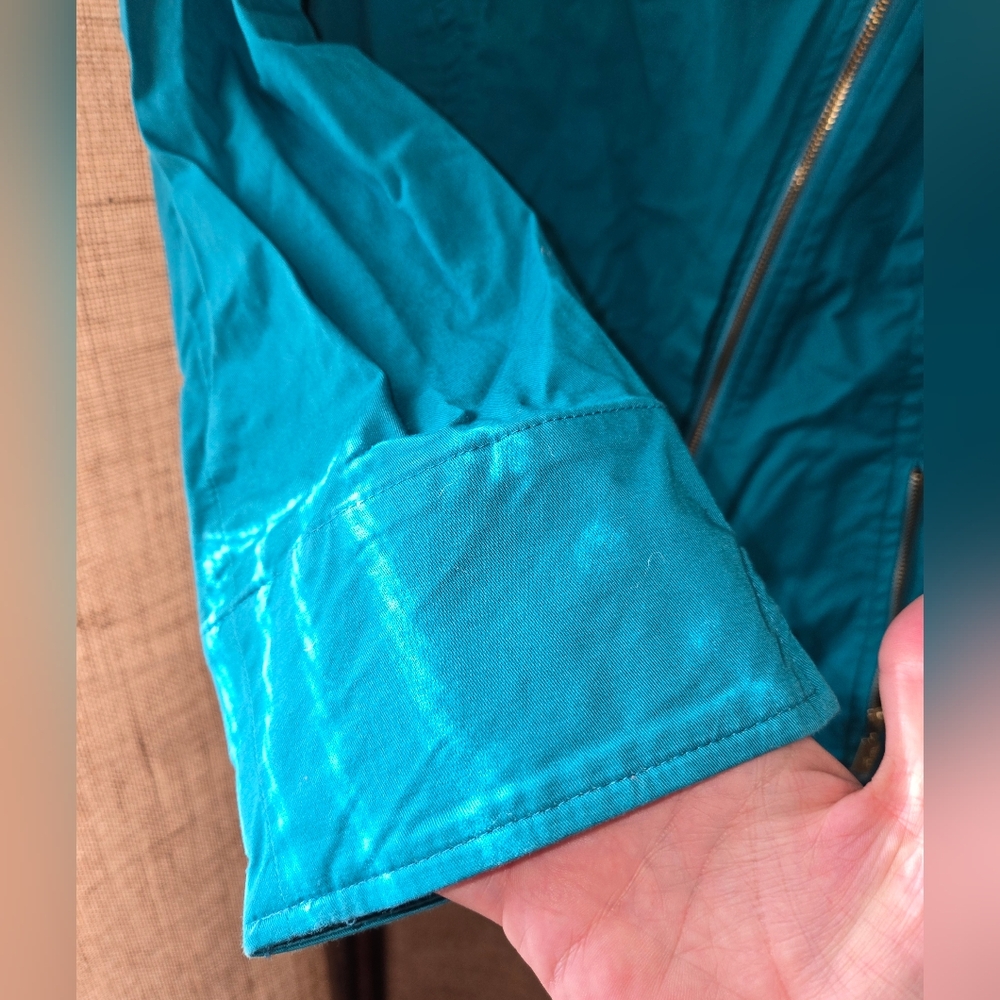 NWOT Bob Mackie Wearable Art Turquoise Women's Jacket Size XL - Picture 6 of 14